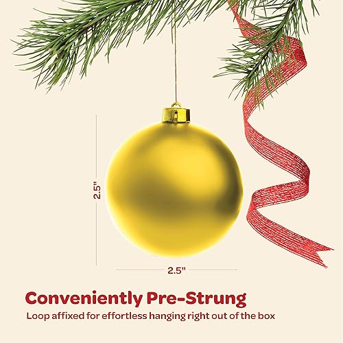 Miniatura 5 de Juego de 24 adornos de Navidad hermoso juego de adornos para árbol de Navidad 4 estilos de purpurina mate espejo brillante inastillable preencordado