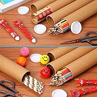 Vista 6 de SAVUK Tubos de correo con tapas de plástico, tamaño pequeño de 2"x12", envío de planos de cartón, obras de arte, póster de papel kraft de grosor