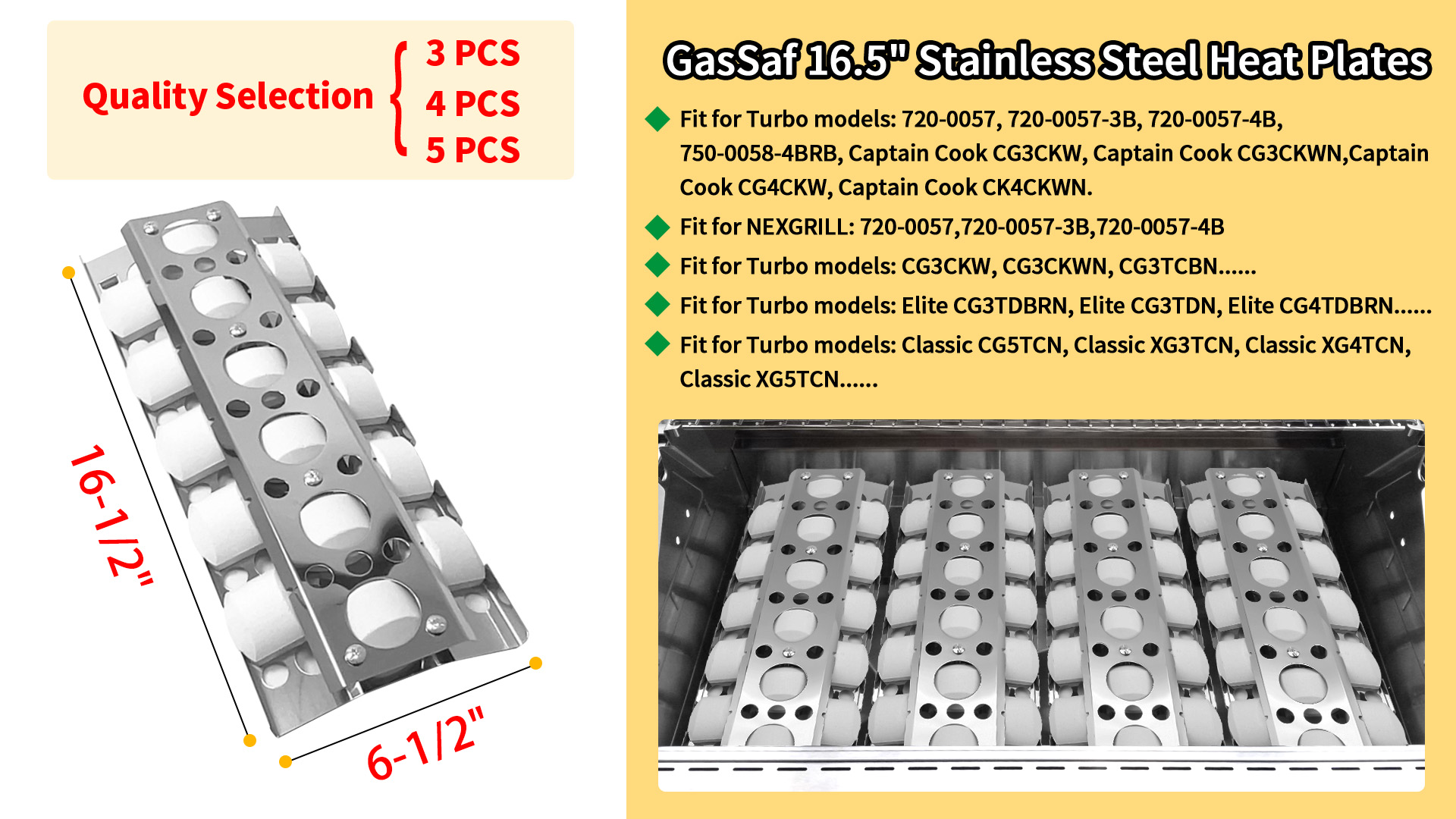 Replacement Heat Plate for Turbo 720-0057, XG6THSSN, XG5TCN