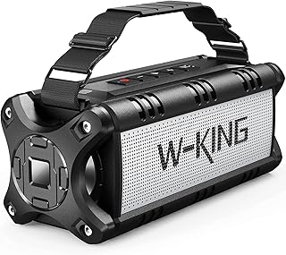 Bluetooth Speaker, IPX6 Waterproof Outdoor Speakers Bluetooth Wireless up for 40H, W-KING 50W Big Portable Speaker Bluetooth 5.0, Deep Bass Party Bluetooth Speaker Loud Stereo Sound/TF/AUX/Power Bank