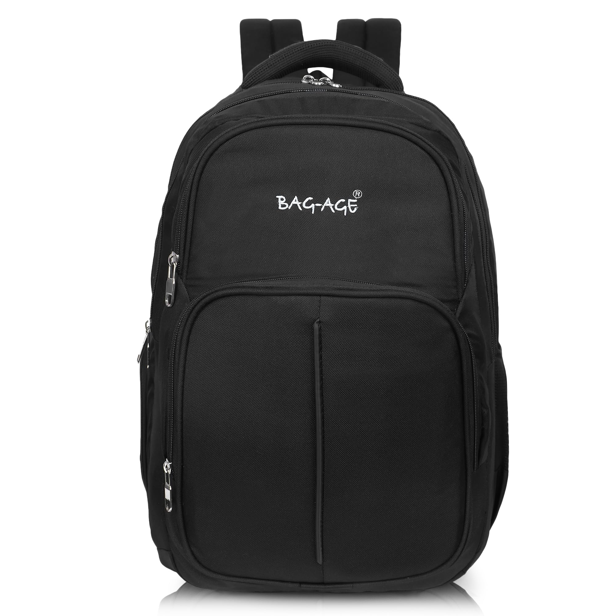 Bag-Age 9202 15.6 Inch Laptop Backpack for Men & Women | Multi-Compartment College, Office & Travel Bag | Lightweight, Durable & Water-Resistant | Daily Use, Travel & Office (Black)