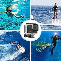 Vista 6 de HONGDAK Carcasa impermeable para GoPro Hero 8 de 196.9 ft / 196 pies, carcasa protectora de buceo bajo el agua con accesorios de soporte para cámara