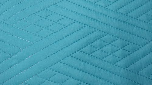 Miniatura 4 de DaDa Bedding - Juego de colcha de tamaño Queen, ligero, color azul liso, color azul liso, colcha acolchada de laguna turquesa, tamaño Queen, 3