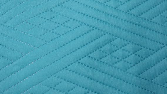 DaDa Bedding Turqouise Blue Bedspread Lightweight Bright Blue Quilted Lagoon Sky Blue Quilt Bedspread Ultrasonic Coverlet Quilt California King Size - 98 x 104
