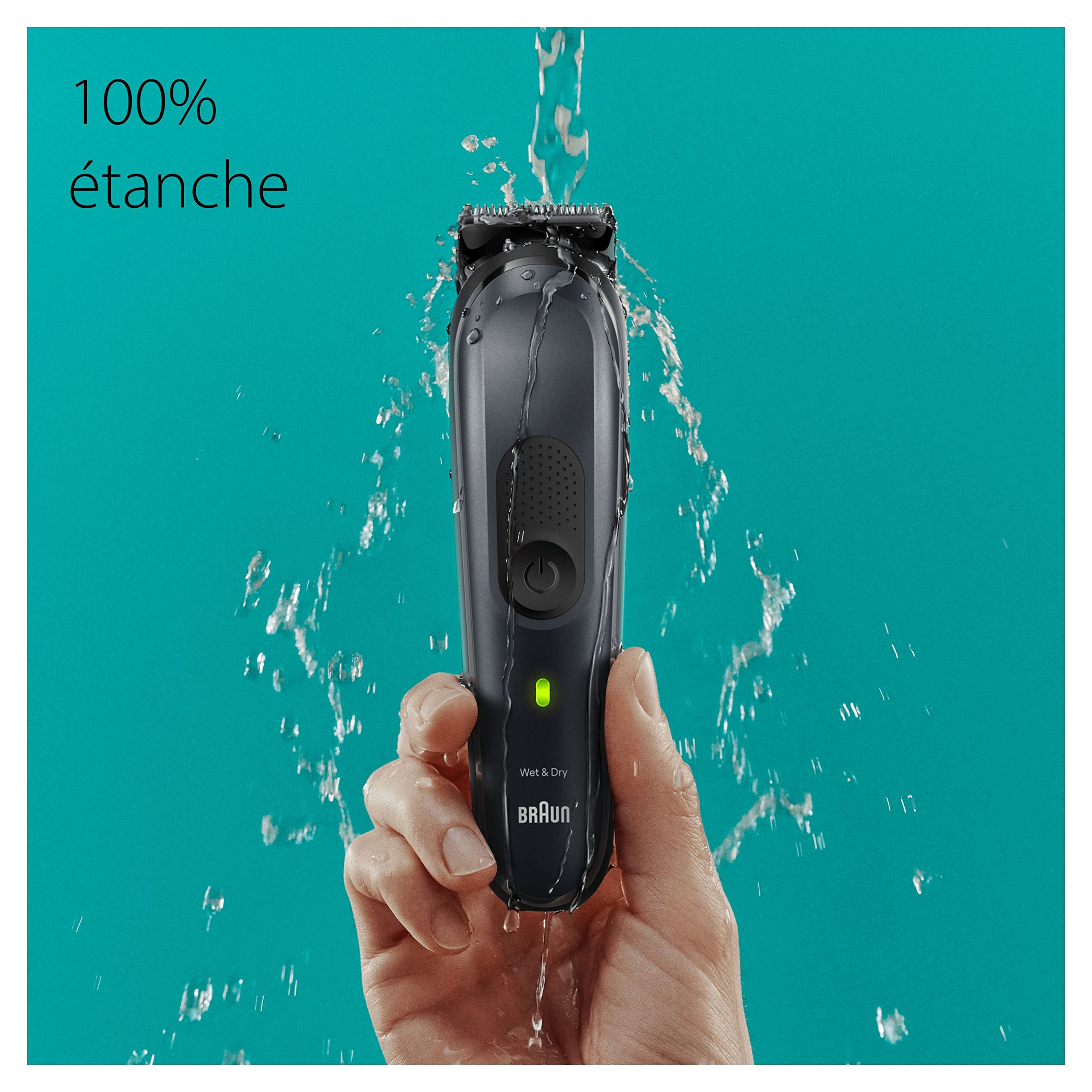 Braun Tondeuse Tout-En-Un Series 7 MGK7470, 17-en-1, Kit Styling Pour Hommes, Barbe, Cheveux Et Plus, Rasage Du Corps Avec Une Lame Ultra Affutée, Sabots Pour Sourcils Et Zones Sensibles, Étanche