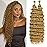 Eerya Long Curly Braiding Hair 18 Inch 2 Packs Honey Blonde Ocean Wave Crochet Hair for Black Women Deep Wave Braiding Hair for Boho Braids (18 inch, 27)