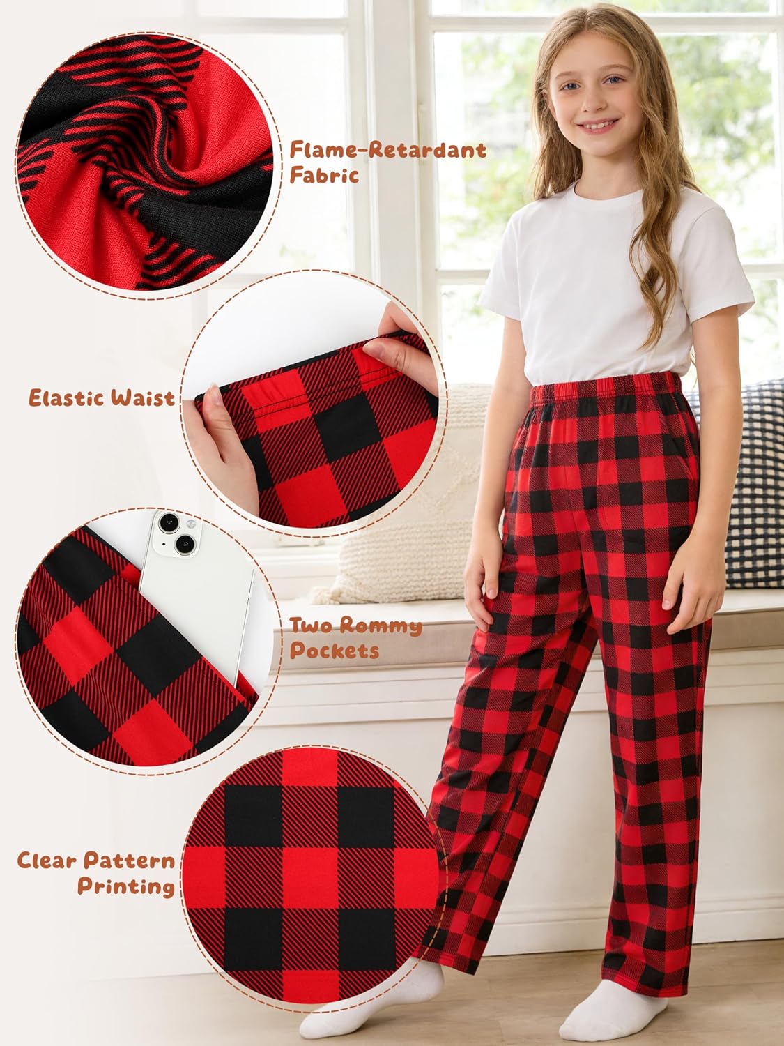 IHU Girls Pajama Pants Ultra Soft PJ Bottoms Kids Lounge Sleepwear