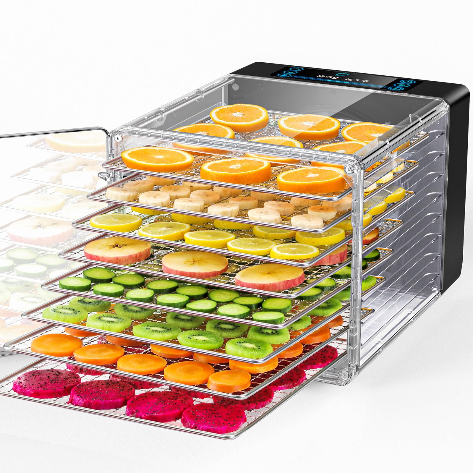 Déshydrateur Alimentaire, Programmation Minuterie - Contrôle De Température, Avec 5 Plateaux