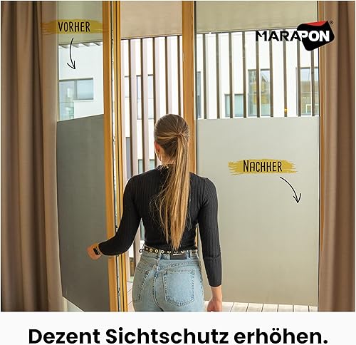 Miniatura 4 de MARAPON Película de privacidad para ventana, color gris oscuro, película estática para ventana 35.4 x 78.7 pulgadas Película de privacidad para