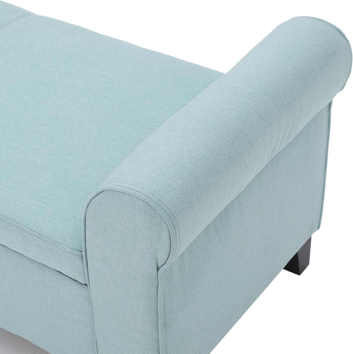 50'' Fabric Armed Storage Bench, End of Bed for Living Room Bedroom Entryway,Clost,Light Blue