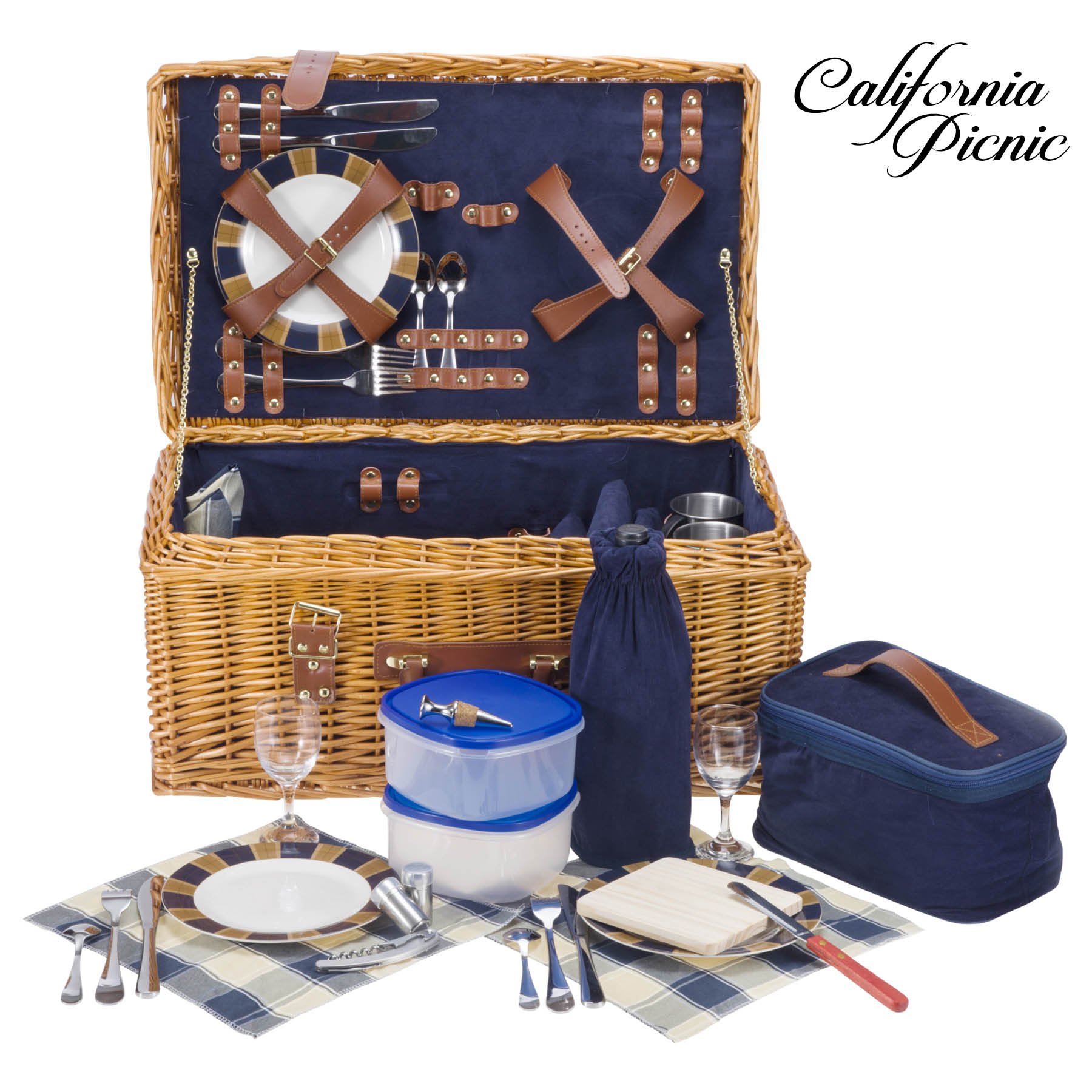 Picnic Basket Set Deluxe Marshall Collection 4 Person Coffee