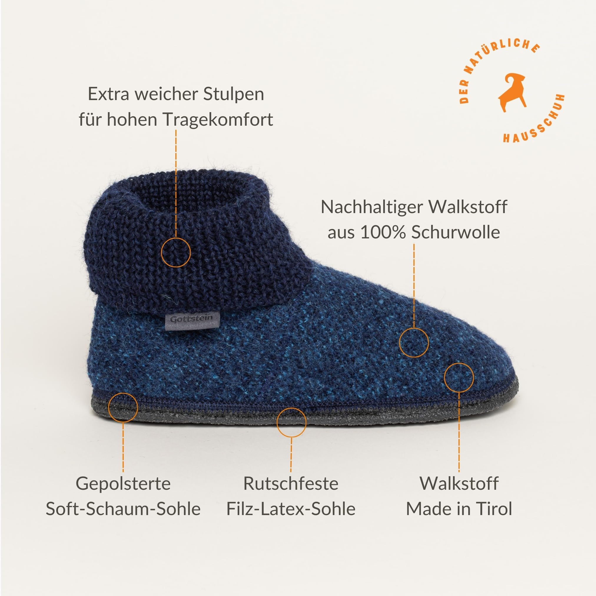 Gottstein Buty turystyczne Wool Venture High ze 100% żywej wełny