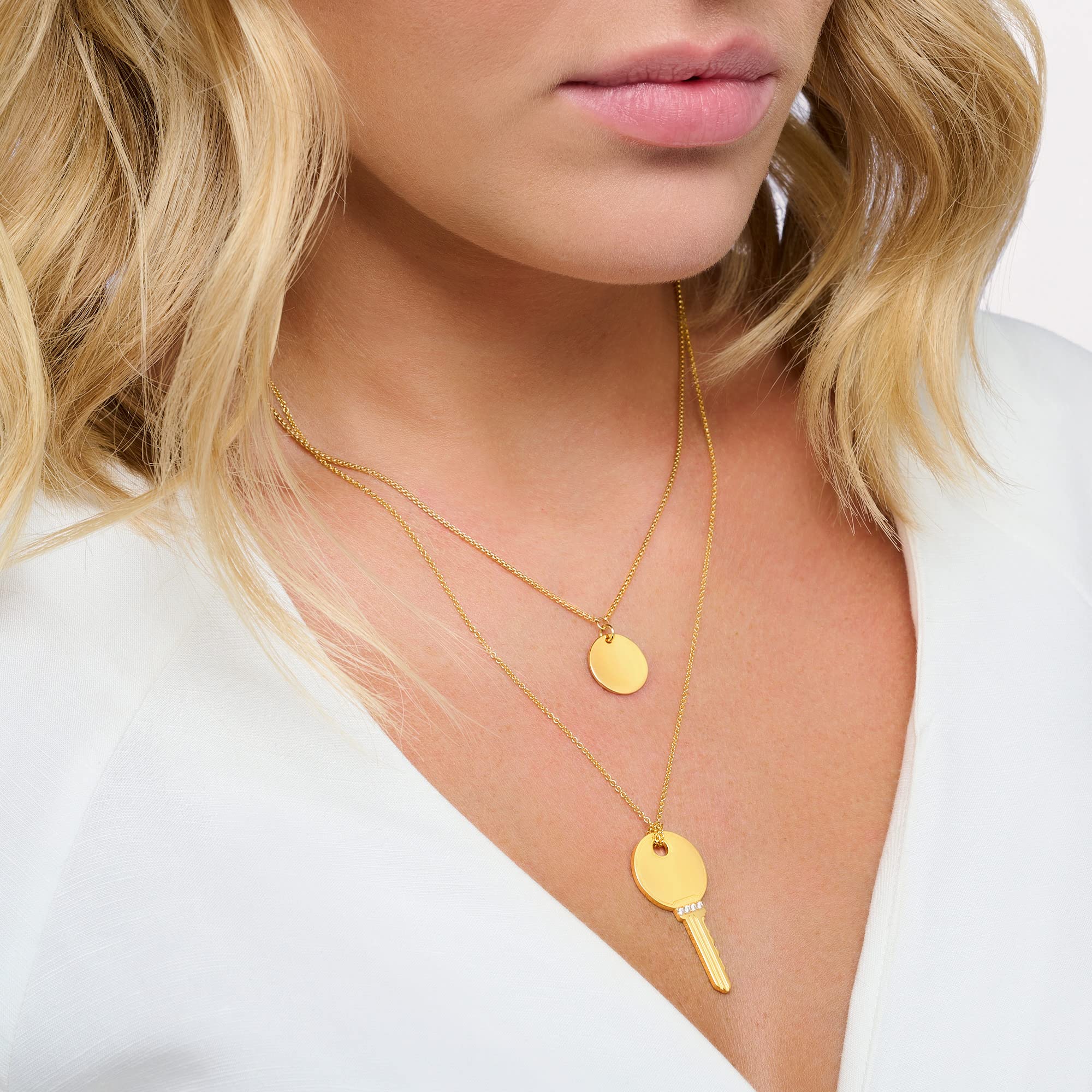 THOMAS SABO Kette Coin gold 925 Sterlingsilber, 750 Gelbgold Vergoldung