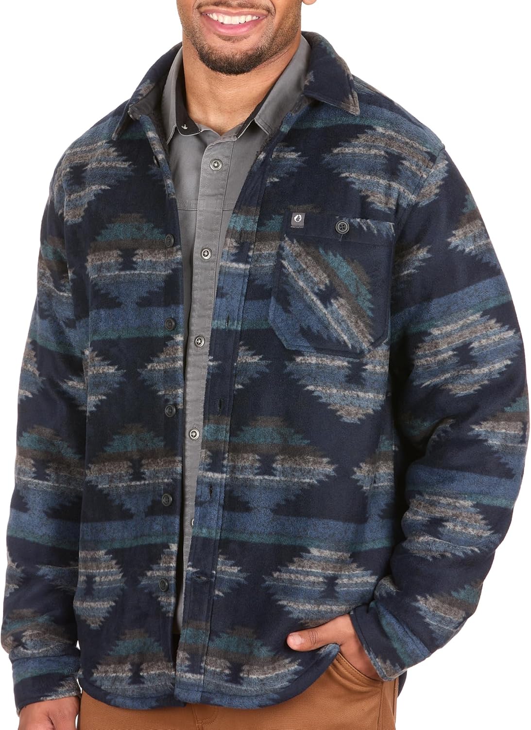 The American Outdoorsman Men's Bonded Flannel Fleece Shirt Jacket