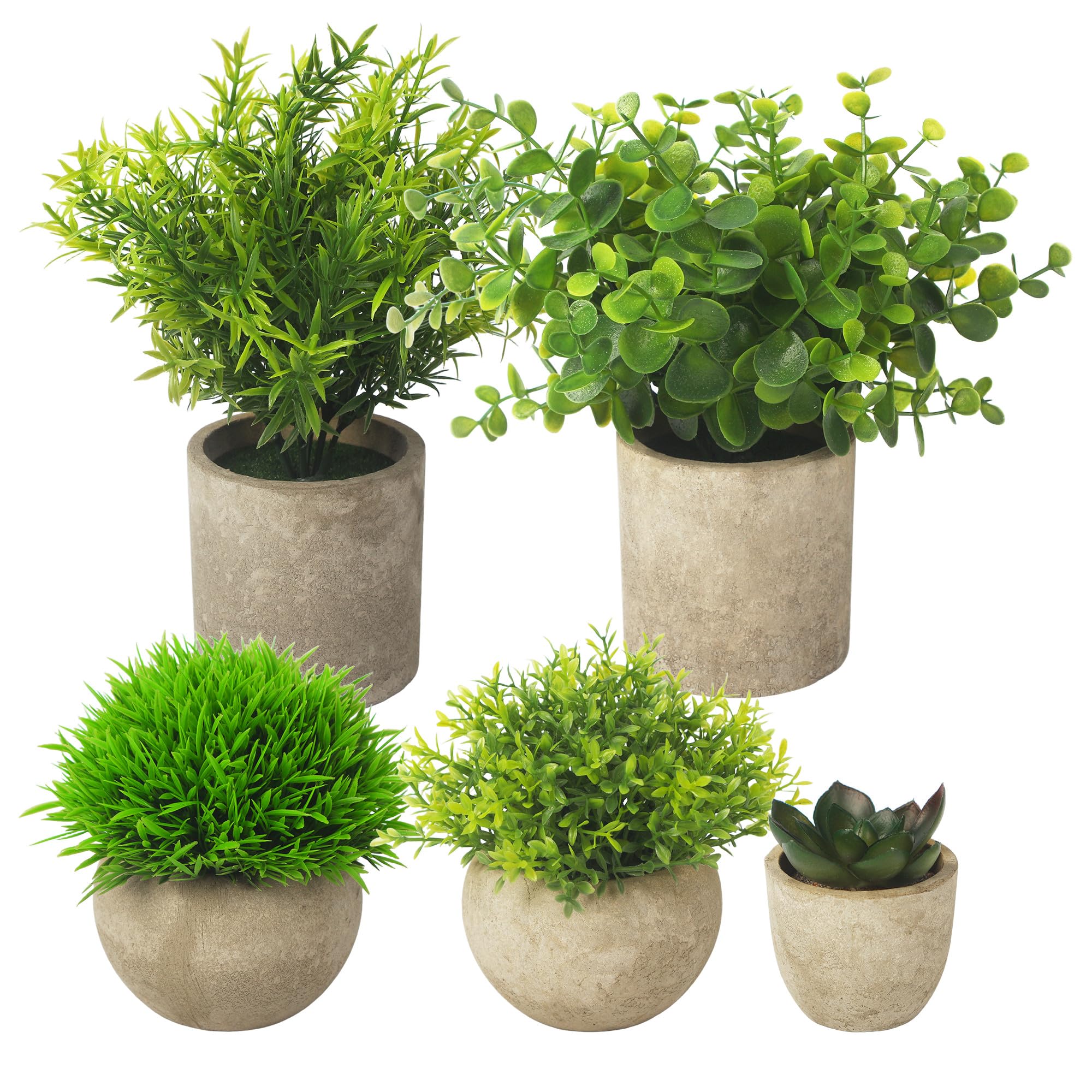 5 Pieces Plantes Artificielle, Mini Plantes artificielles Interieur Serpentine, Agave succulentes, Griffe d'aigle Aloe Vera, pour Chambre Bureau Decoration (Brun)