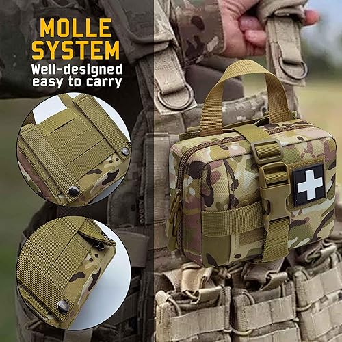 Miniatura 6 de Bolsa mejorada Molle Rip Away Ifak, bolsa táctica de primeros auxilios, bolsa médica EMT solo bolsa