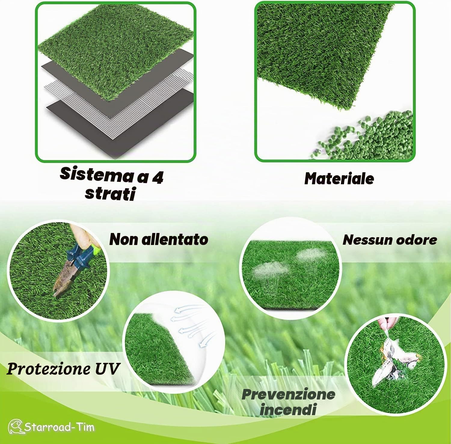 80 * 100 cm Lettiera per cani con erba sintetica per esterni, lettiera per cani per casa, lettiera per cani per appartamento, lettiera per cani per balcone, tappetino riutilizzabile per