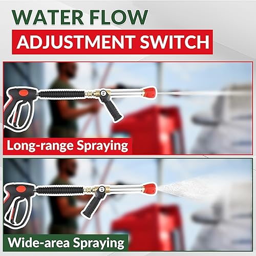 Miniatura 6 de RIDGE WASHER Pistola de lavado a presión de 5000 PSI, boquilla de largo alcance y boquilla giratoria de punta de disparo, pistola de lavado