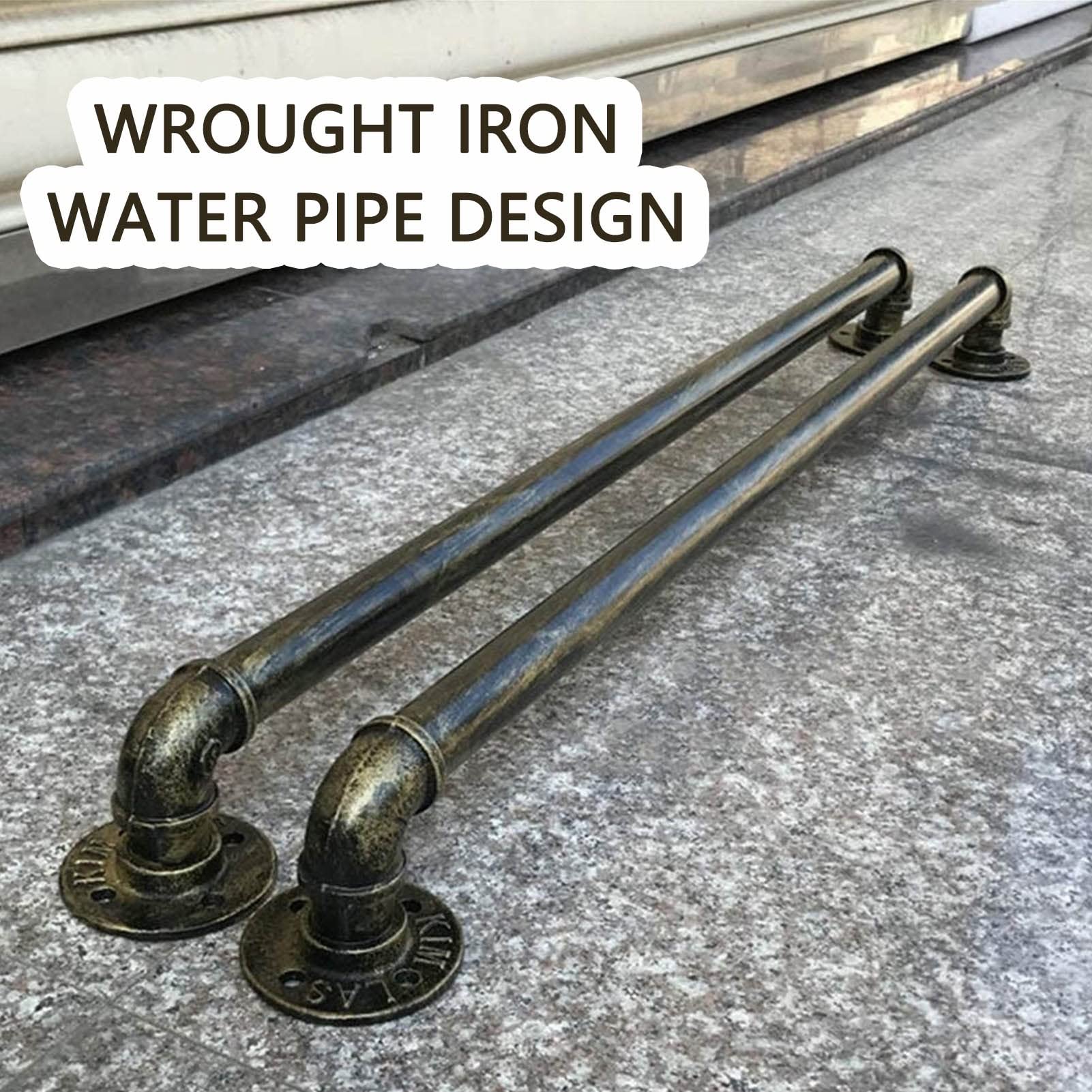 Antieke Trapleuning Brons - Complete set. Smeedijzeren Trap Balusters Rail Muur Ondersteuning Staaf Leuningen voor Outdoor Indoor Bar Voet Rail 30 cm-600 cm (Size : 210cm