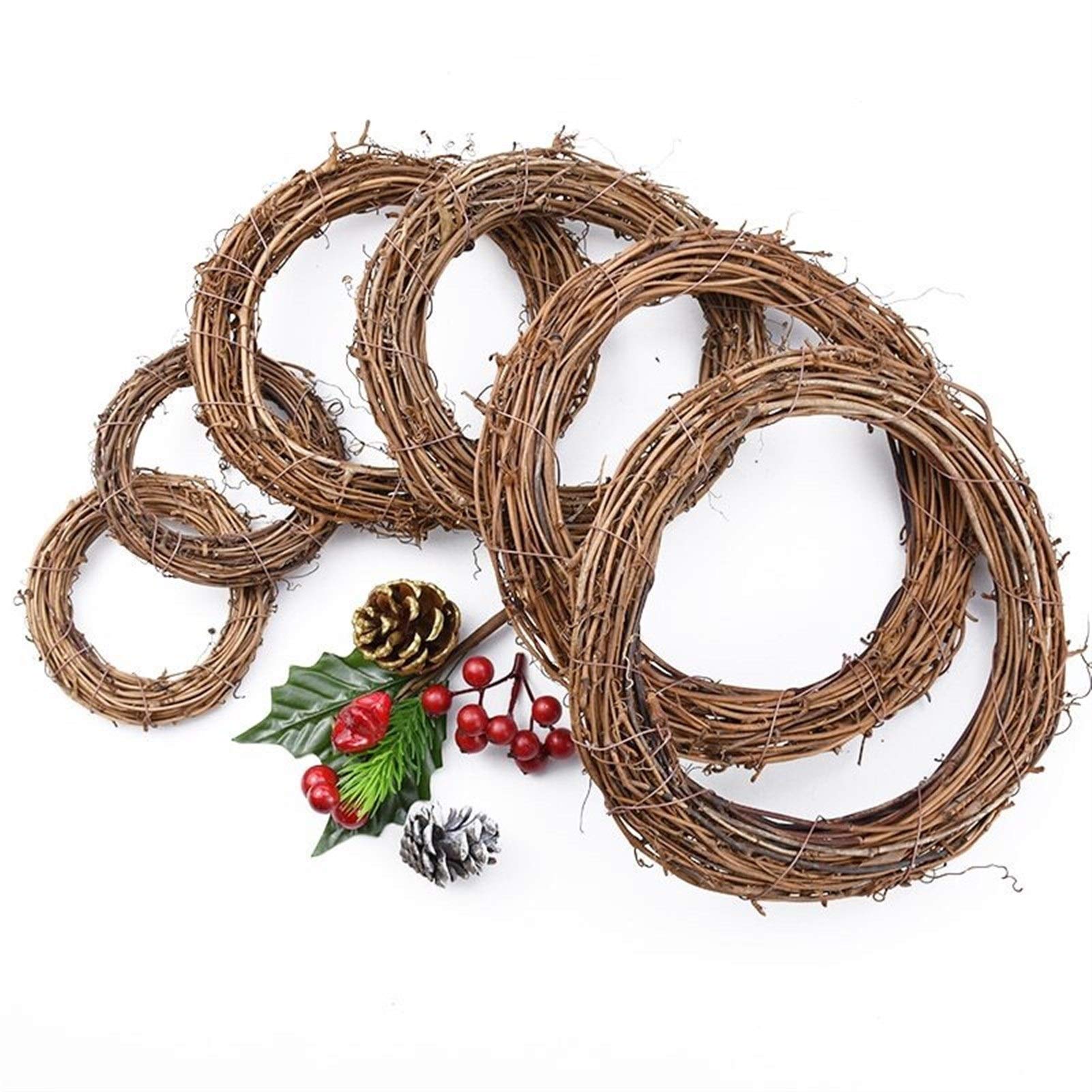 Wieniec bożonarodzeniowy 10 cm/15 cm/20 cm pierścionek rattanowy tanie sztuczne kwiaty girlanda suszony kwiat ramka do dekoracji bożonarodzeniowych w domu DIY wianki kwiatowe, wieniec bożonarodzeniowy