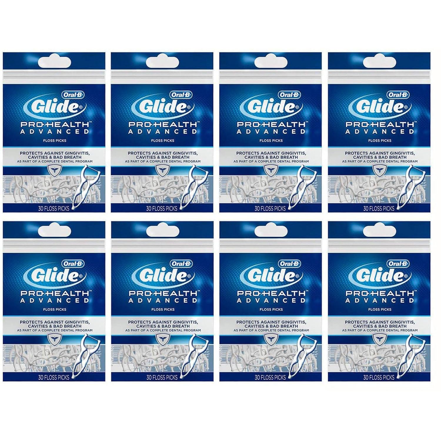 Oral-B Pro Health Advanced 30 Floss Picks, Old Packaging, Pack of 8 (240 Count)