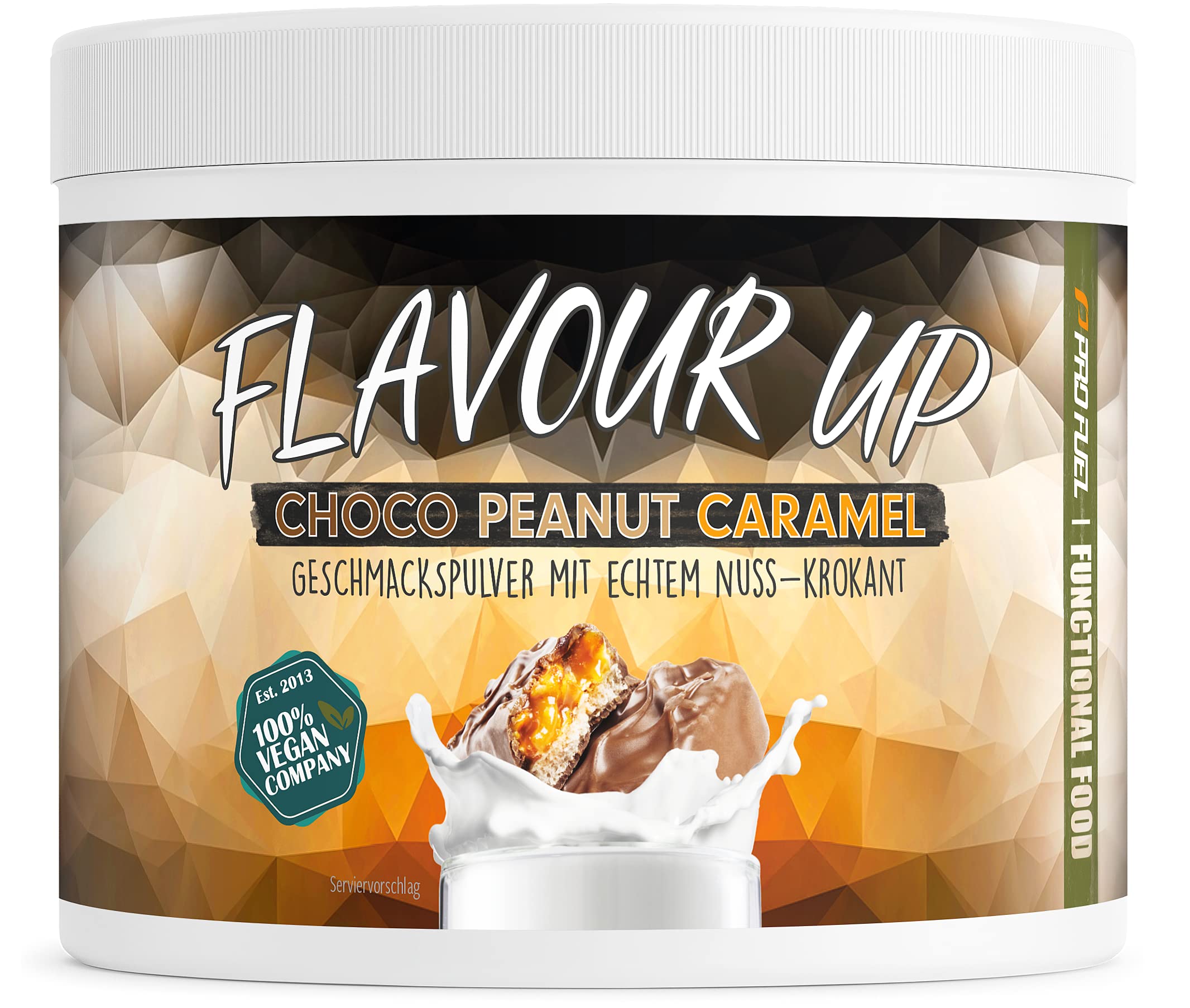 Geschmackspulver CHOCO PEANUT CARAMEL 250g - Leckerer Geschmack und Süße - nur 11 kcal pro Portion - Vielseitig einsetzbar für Lebensmittel & Getränke - Flavour Powder - FLAVOUR UP