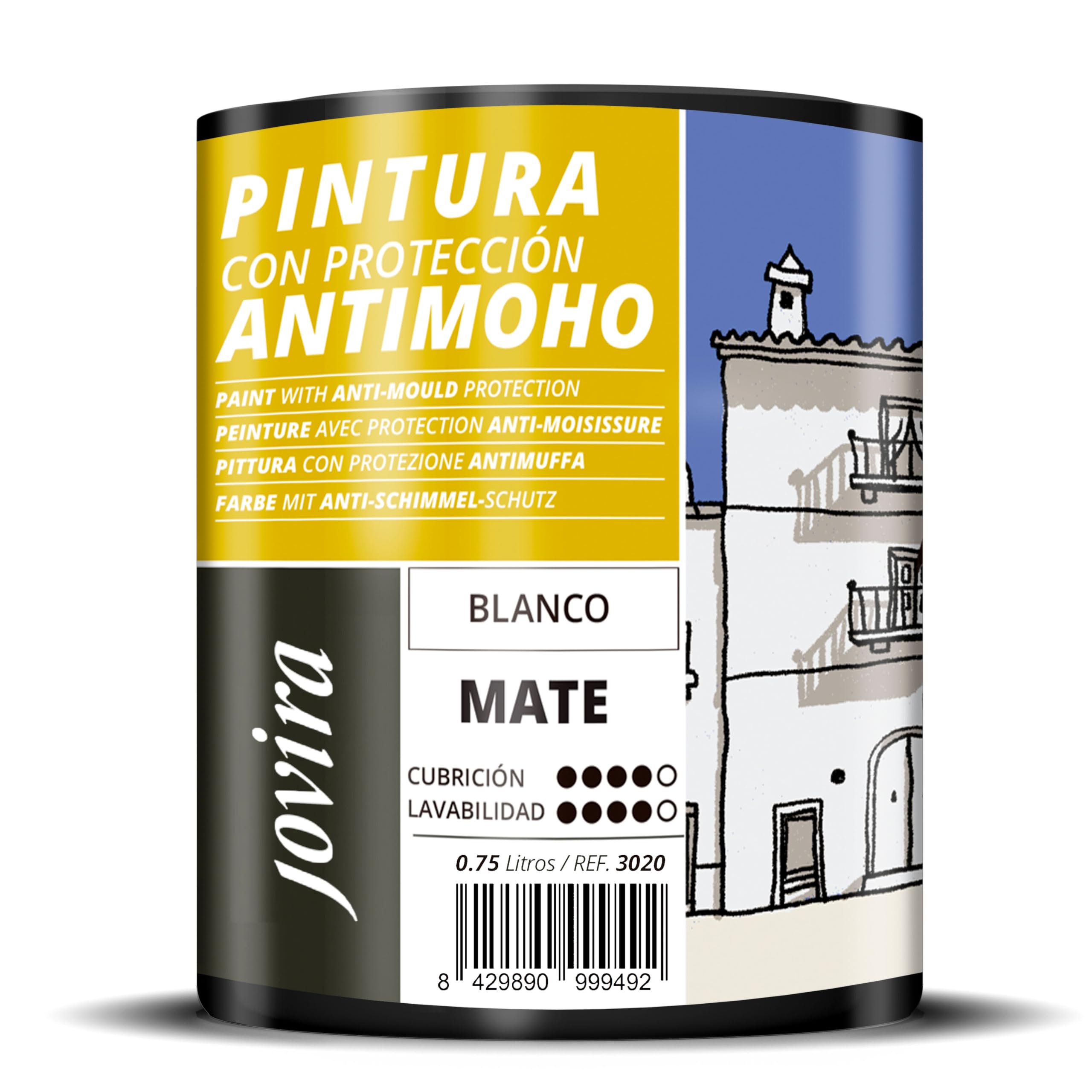 JOVIRA PINTURAS Peinture Anti-Moisissures Mat Blanc 750ml