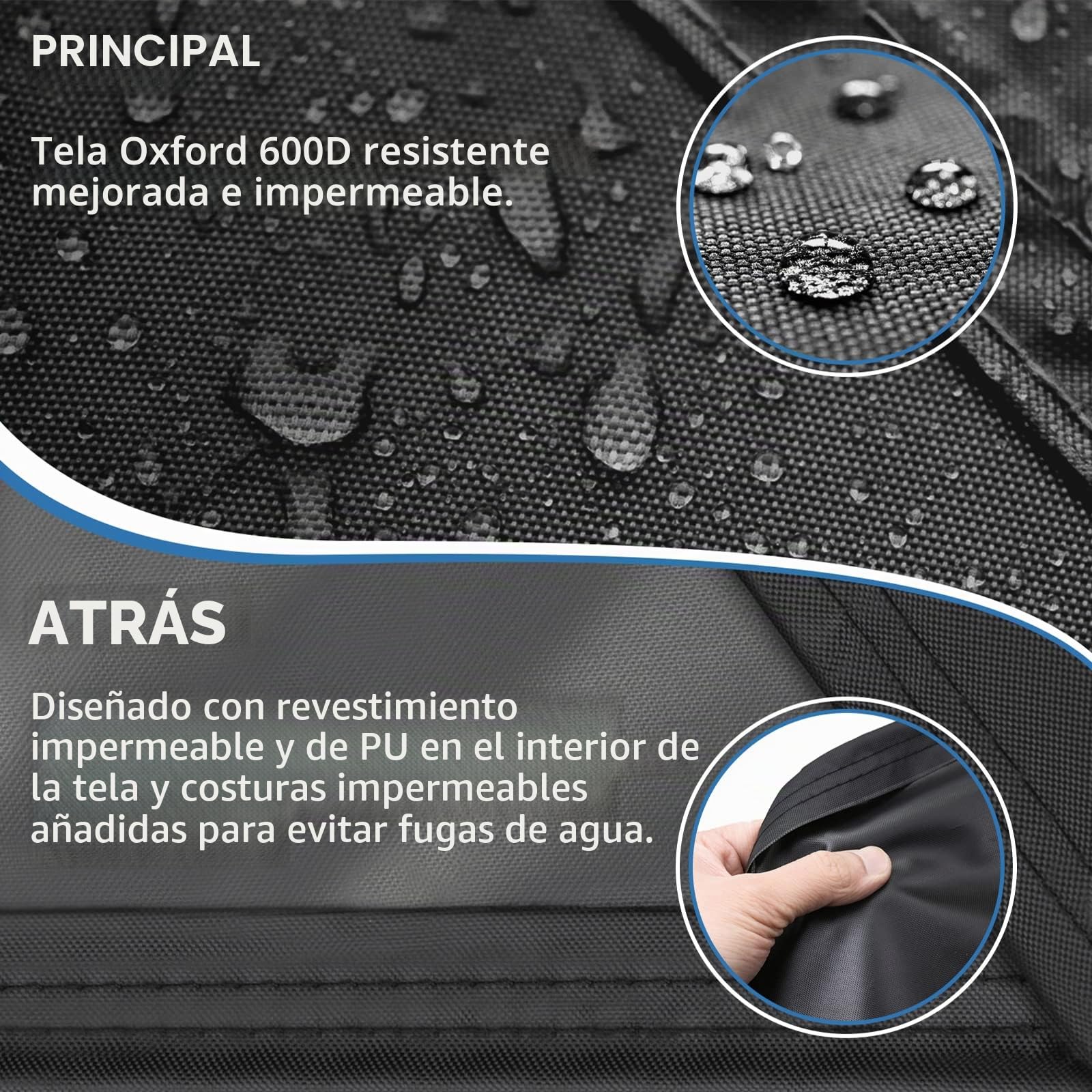 GARPROVM Funda para Muebles de JardínImpermeable, Cubierta Exterior de Tela Oxford para Conjuntos de Sofá y Mesa de Exterior, Protección contra Lluvia y Polvo para Mobiliario de Patio (280x204x106cm)