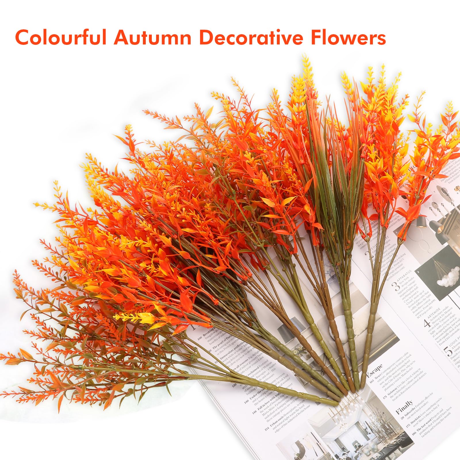 msymsyu 8 Pcs Artificial Flowers for Outdoor 36cm Fake Outdoor Flowers Three Styles Artificial flower Imitation Flowers for Outdoors Suitable for Interior Decoration Parties Living Room Office Wedding - Image 4