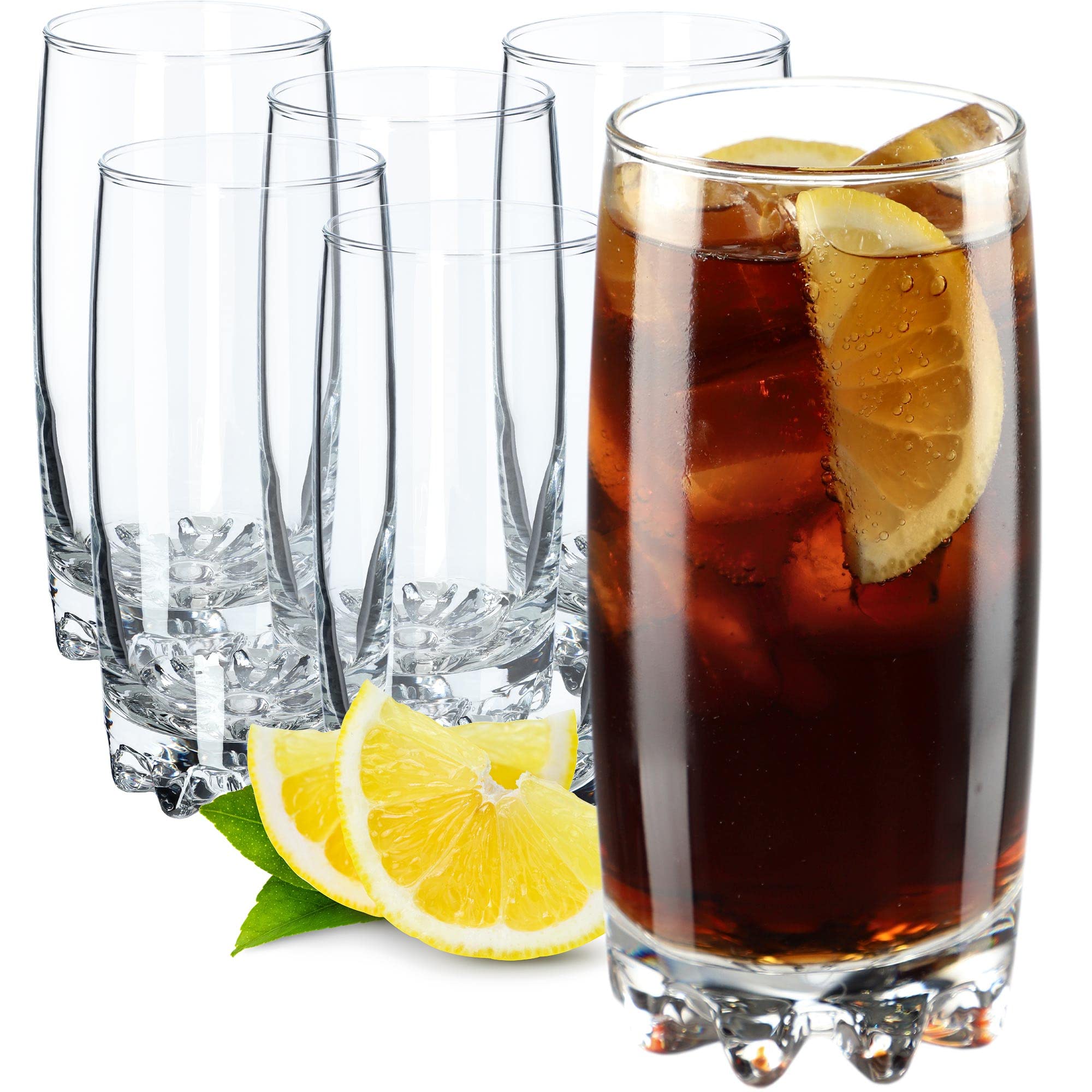 Bicchieri Kadax Set Di 6 - Vetro Robusti 330ml - Per Acqua, Succo, Birra - Design Rebeka