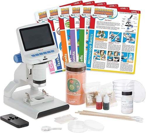 Miniatura 9 de AmScope - Microscopio digital de color LCD portátil de 1080P HD premium de 4.3 pulgadas con iluminación dual LED - DM140