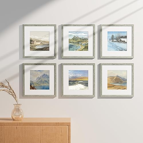 Vista 825 de Vittanly - Juego de 9 portarretratos, plexiglás resistente a rupturas, exhibe fotos de 12 x 12 pulgadas o, con paspartú, de 8 x 8 pulgadas, marcos