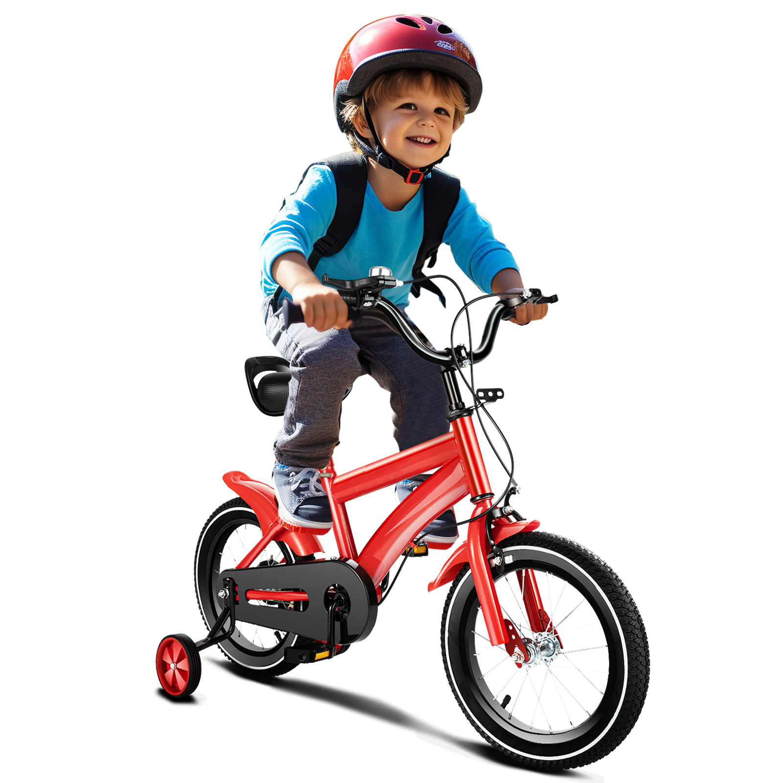 Produktbild von Kinderrad Für 3-6 Jahre Lilyeriy Kinderfahrrad 14 Zoll Mit Stützrädern – Höhenverstellbar, Für 3-6 Jahre, Jungen & Mädchen, Max. 50 Kg Kinderfahrrad