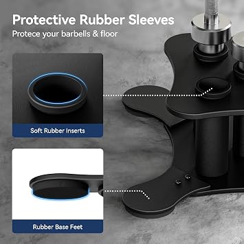 Vertical Barbell Holder for 2-Inch Olympic Bars | Bar Storage Rack for Barbells, Curl Bars, Triceps & Hex Bars