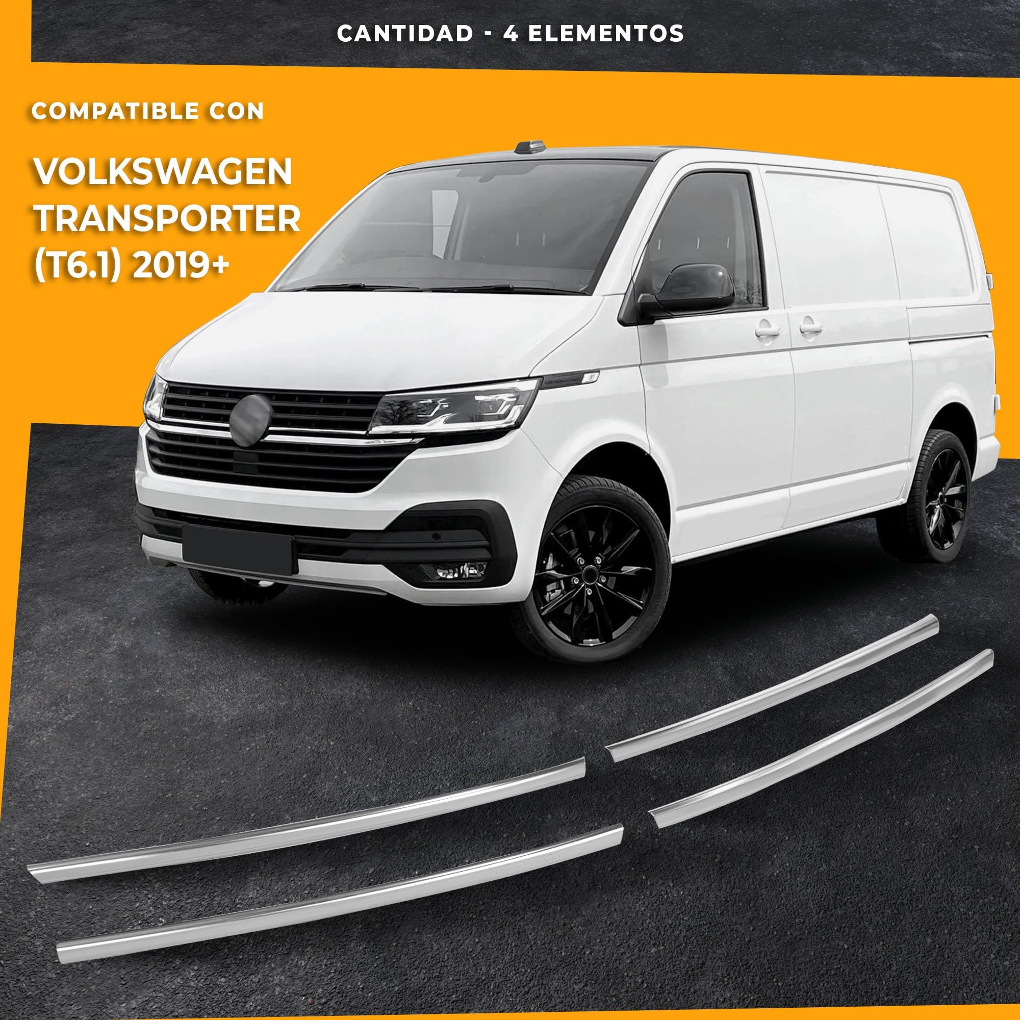 CHROMEMASTER | Compatible con VW T6.1 Transporter 2019-2024 | Molduras del Radiador Delantero; Rejillas para el Coche; Acero inoxidable Pulido | Nuevo, Atractivo Aspecto del Vehículo