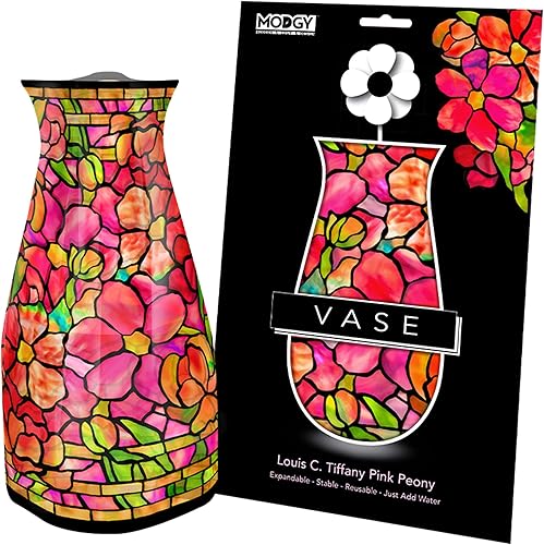 MODGY Florero expandible, plástico decorativo moderno plegable impreso jarrones para centros de mesa para bodas, mesa de comedor, decoración del