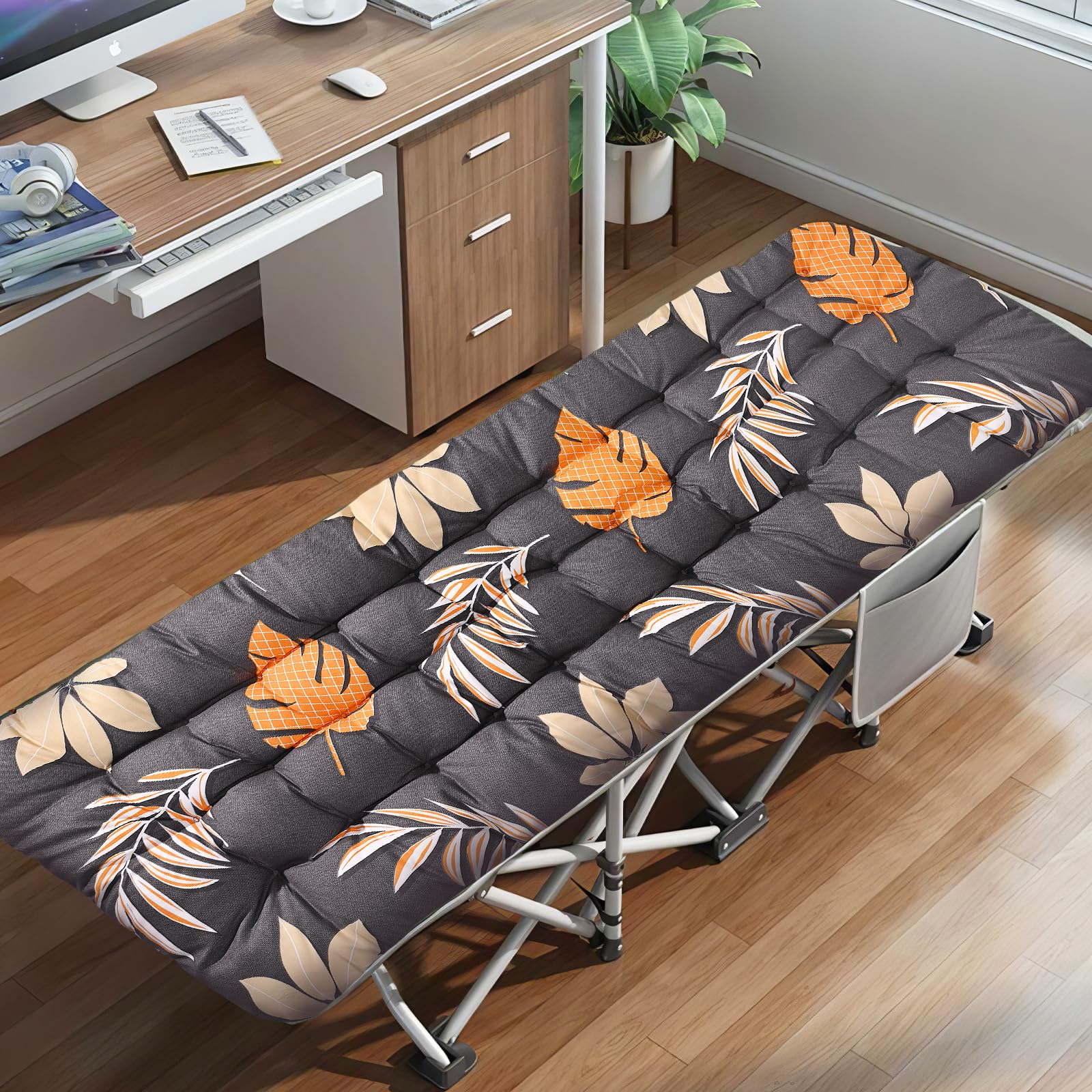 Cuscino per sdraio da giardino, 170 x 53 cm, cuscino spesso per sedia a sdraio con antiscivolo e cinghie di fissaggio, cuscino per panca da giardino per terrazza