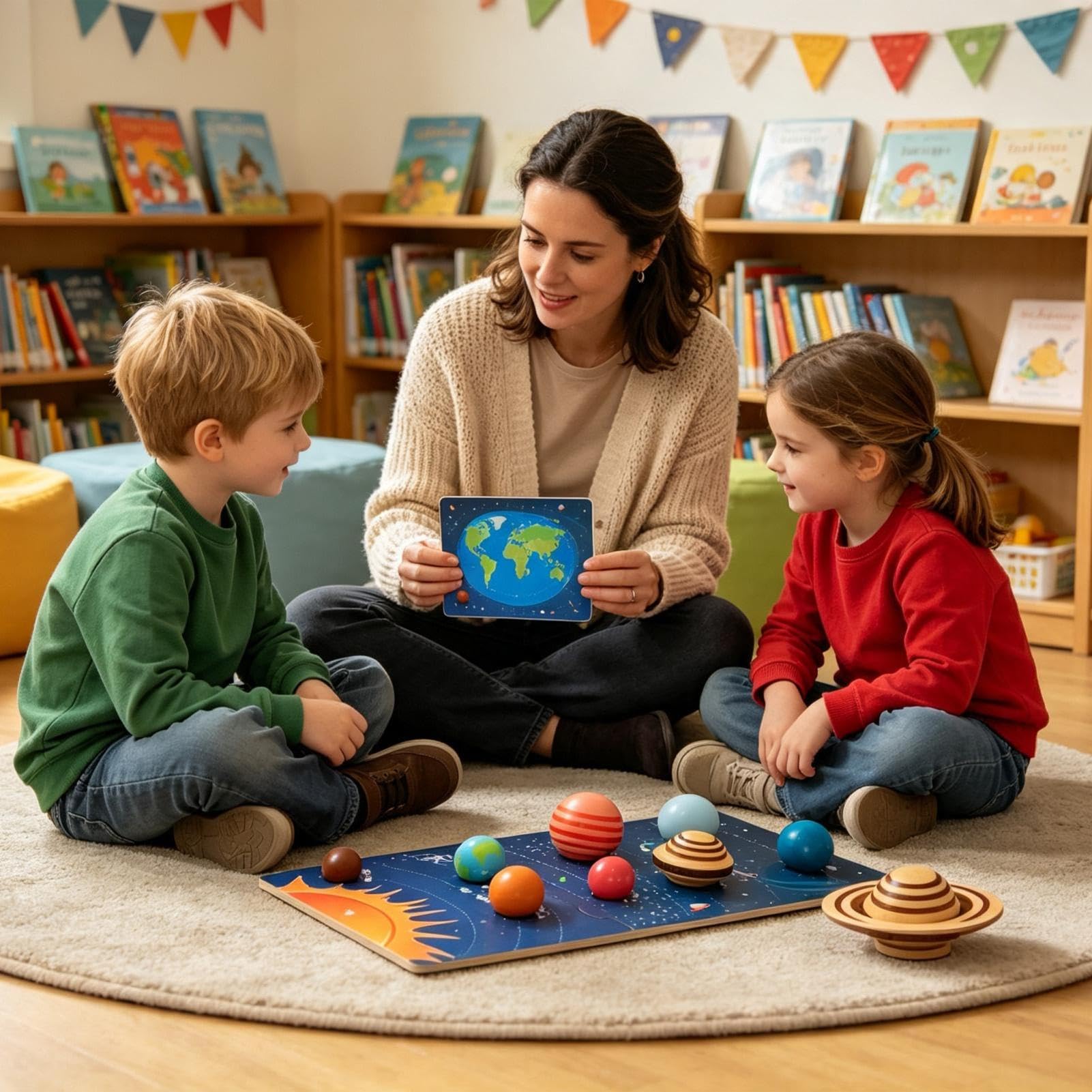 del Solare in Legno Giocattolo Educativo Pianeti Spazio | Pannello Di Sviluppo Cognitivo Planetario per Bambini Casa Soggiorno Asilo Scrivania Pavimento Homeschool Prescolare Asilo