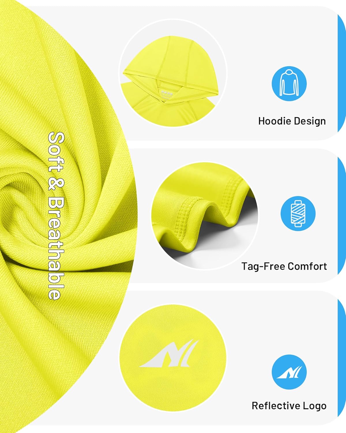 UPF 50+ Boys Rash Guard Hoodie Long Sleeve Youth Kids Swim Shirt UV Sun Protection Hooded for Fishing Running Beach - Image 5