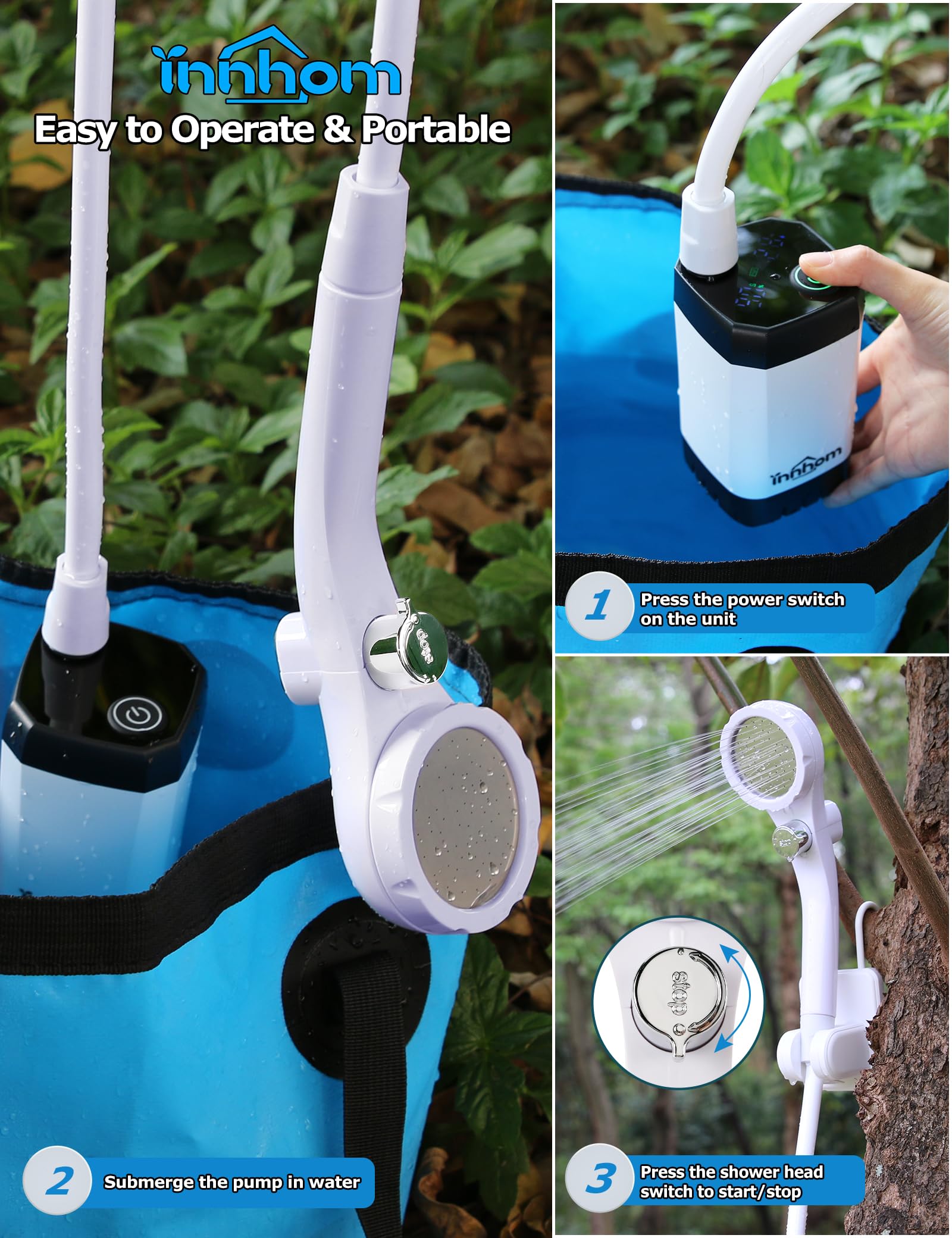 innhom Douche portable pour camping, douche de camping en plein air