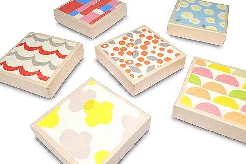 Miniatura 4 de Caja de papel de origami japonés Mino Washi, caja de papel Chiyogami Washi, diseño de paquete surtido, 2.75 en 12 diseños cada uno, 10 hojas en