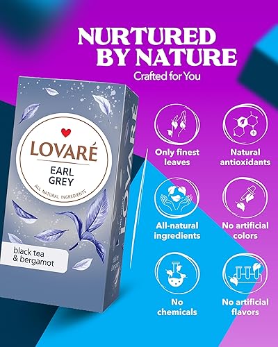 Miniatura 3 de Lovare - Bolsas de té envueltas individualmente hechas en Ucrania  Negro y verde, floral, fruta de la pasión, juego de hierbas Huchlebbery con