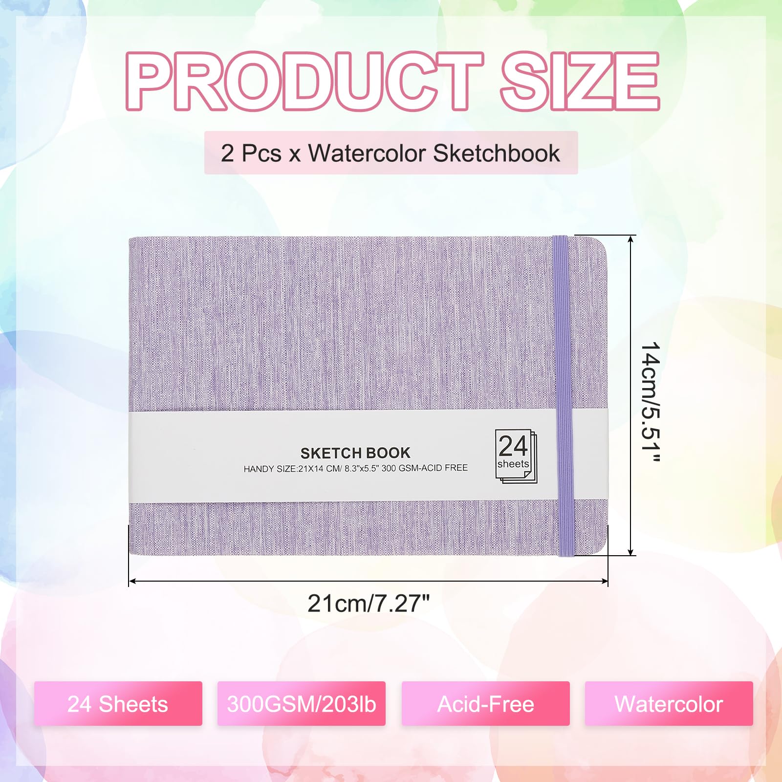 PATIKIL 8.3x5.5" Watercolor Sketchbook - Image 2