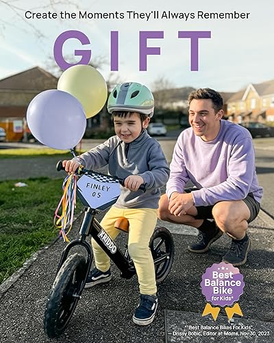 Miniatura 5 de KRIDDO Bicicleta de equilibrio para niños de 2 años de edad, bicicleta de empuje de 12 pulgadas con placa personalizada