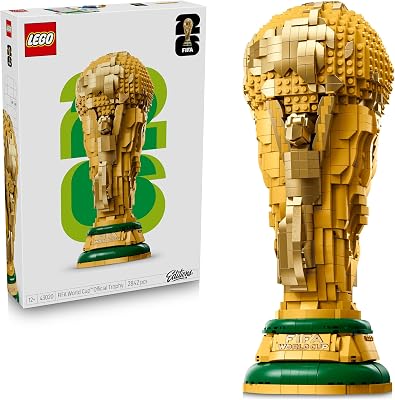 LEGO Editions Sports Offizieller Pokal der FIFA Fußball-Weltmeisterschaft – 3D DIY Modell mit sammelbarer Minifigur – Fußball Geschenk für Jungen & Mädchen ab 12 Jahren und Erwachsene Fans – 43020