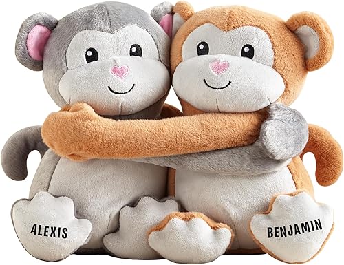 Let's Make Memories Monos de peluche personalizados para abrazar, animal de peluche para el día de San Valentín, para parejas, para él, para ella