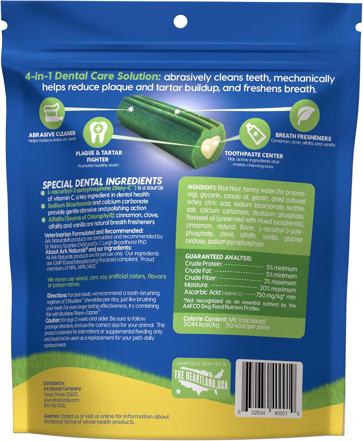 Ark Naturals Brushless Toothpaste, Dog Dental Chews for Medium Breeds, Vet Recommended for Plaque, Bacteria & Tartar Control, 1 Pack : Everything Else