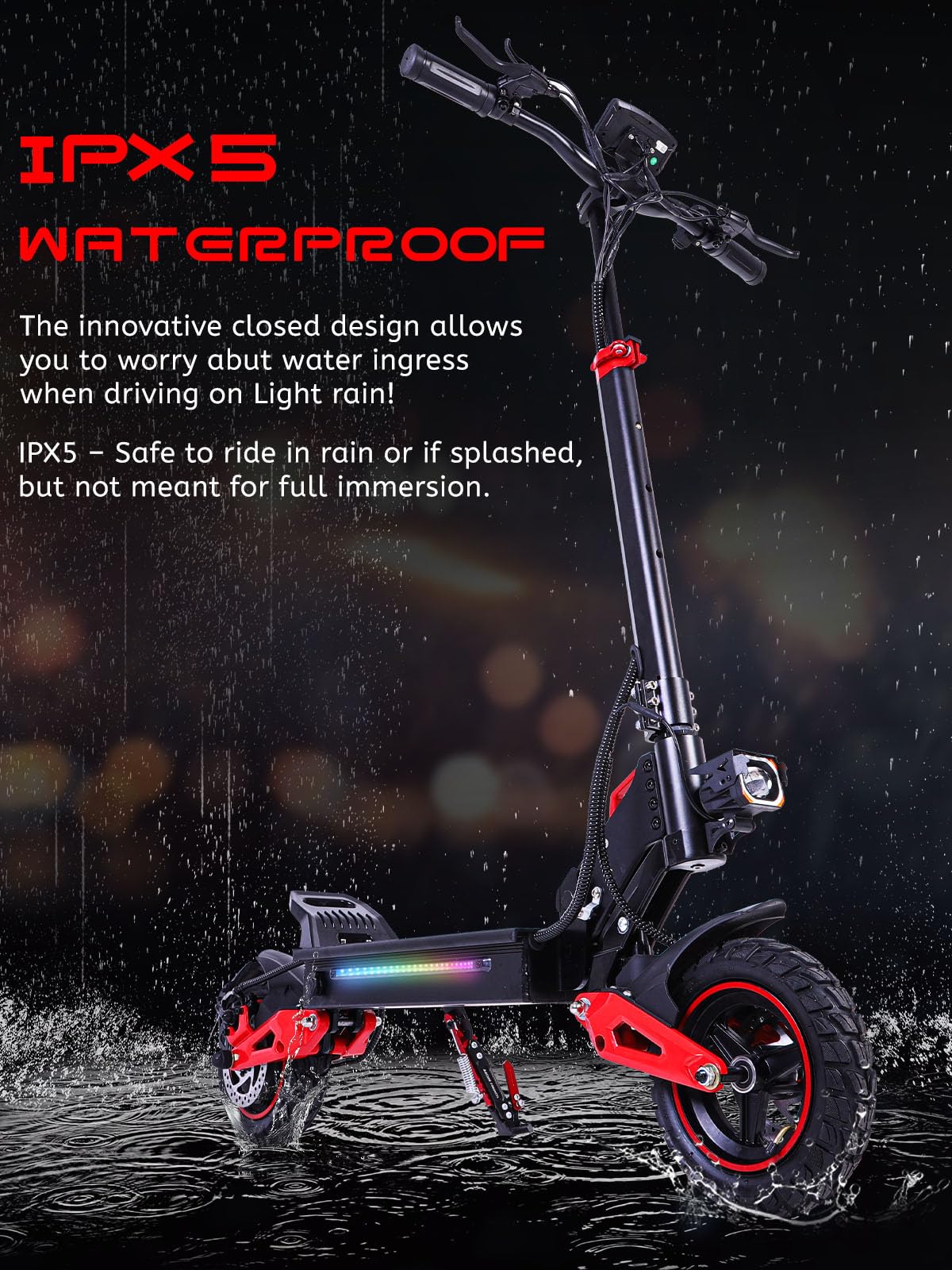 1600W Patinete Eléctrico Adultos Plegable Autonom 45-55KM,48V/18Ah Batería | Ruedas 10.5" Todoterreno Electric Scooter Doble Frenado Sistema Patinete Electrico Plegable Capacidad Carga 150kg 25km/h