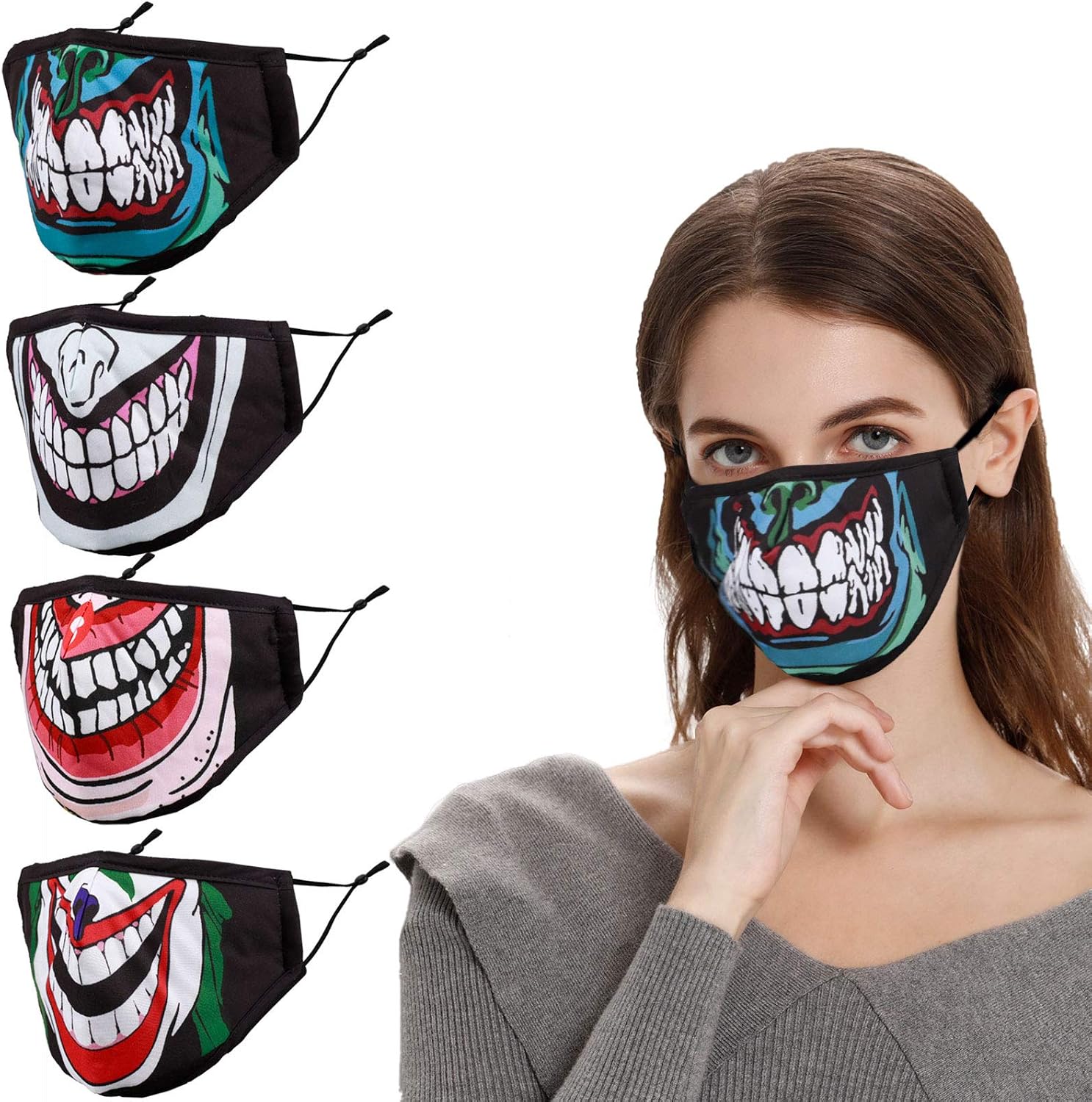 Gyothrig 3D Washable Face Mask with Adjustable Earloop, Breathable Reusable for Women Men