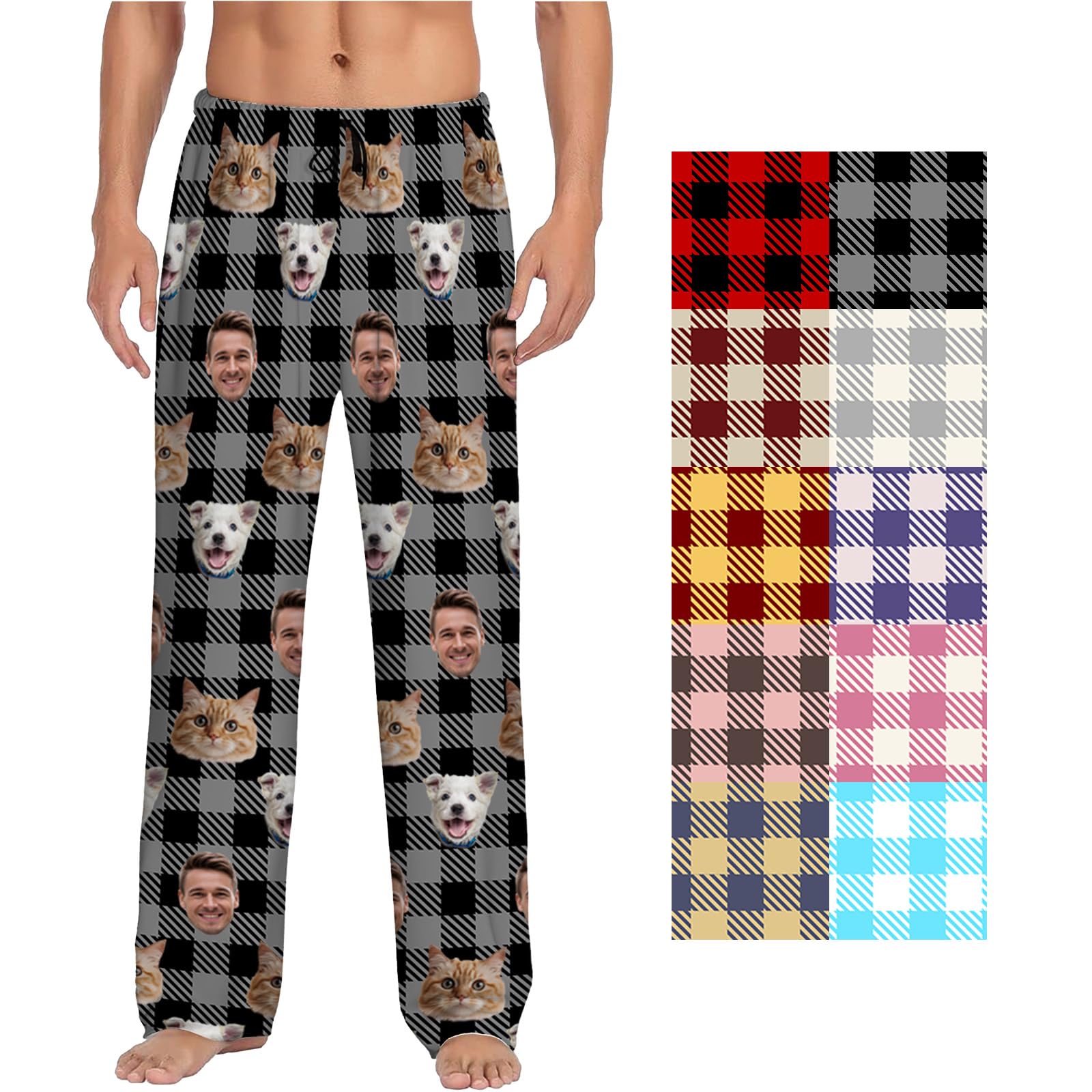 Custom Pajamas Pants With Photo Face Custom PJ Pants Personalized Gifts For Women Men Pet Dog Cat Christmas Valentines